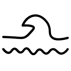 Curl Water Wave Line Icon