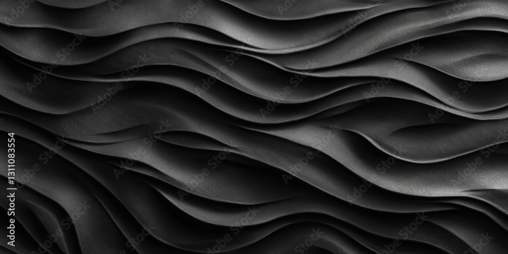 Poster abstract wave pattern: a captivating black and white image featuring a seamless abstract wave patter