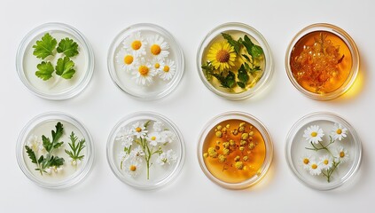 Herbal Extracts in Petri Dishes