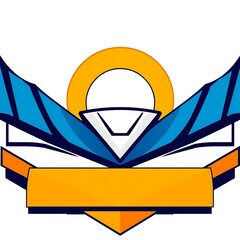 Vibrant Geometric Illustration with Sharp Lines and Bold Colors on White Background