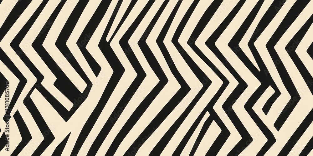 Poster zigzag pattern: a captivating pattern of bold black and white zigzag lines, creating a mesmerizing v