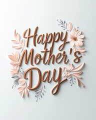 Elegant Happy Mother's Day text with floral design