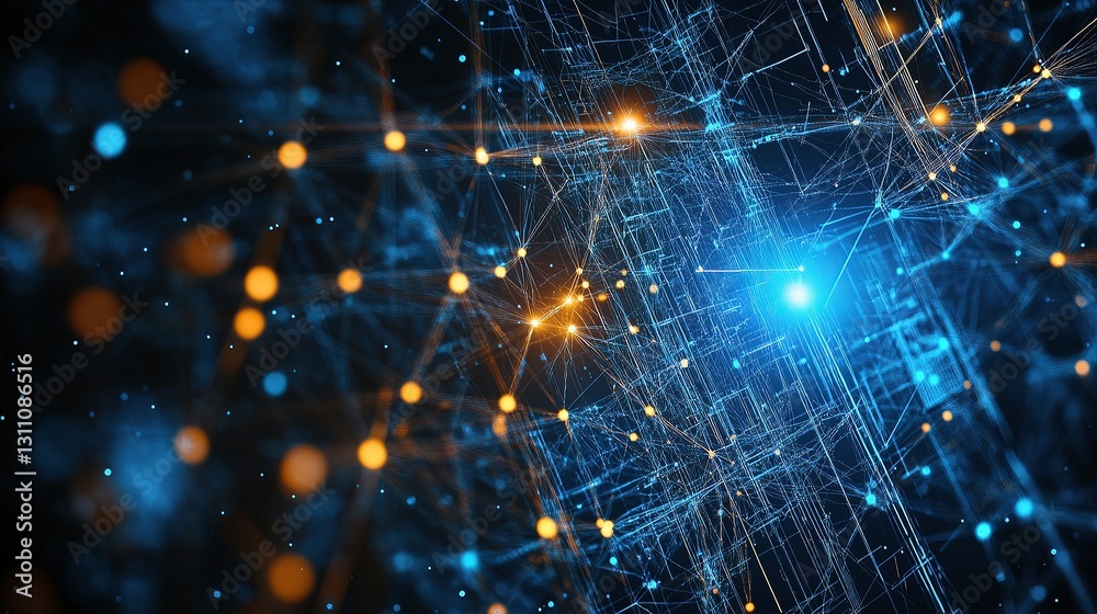 Poster abstract technology background with lines and high-tech elements