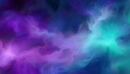 Fototapeta premium A cosmic blend of nebula-inspired colors—violet, turquoise, and deep blue—flowing in a gentle, dreamy transition. 