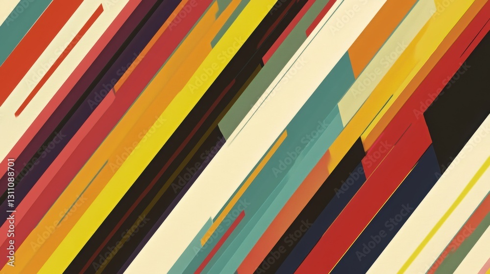 Poster colorful geometric abstraction: a vibrant composition of colorful, angled lines and overlapping shap