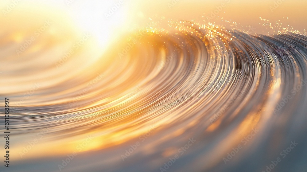 Poster abstract 3d rendering of fast moving lines with sunlight reflection