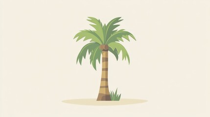 Palm tree illustration on light background