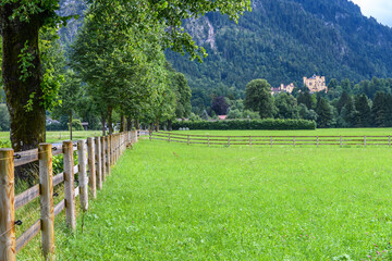 Scenic View of Hohenschwangau Castle and Surrounding Countryside