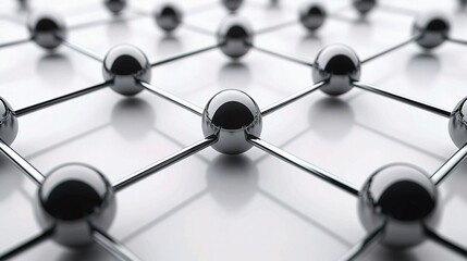 3D Representation of Business Network with Geometric Lines and Nodes