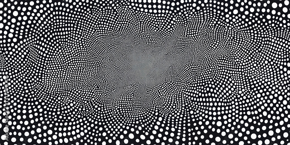 Poster hypnotic dot pattern: an abstract, mesmerizing visual with an array of intricate dots creates a capt