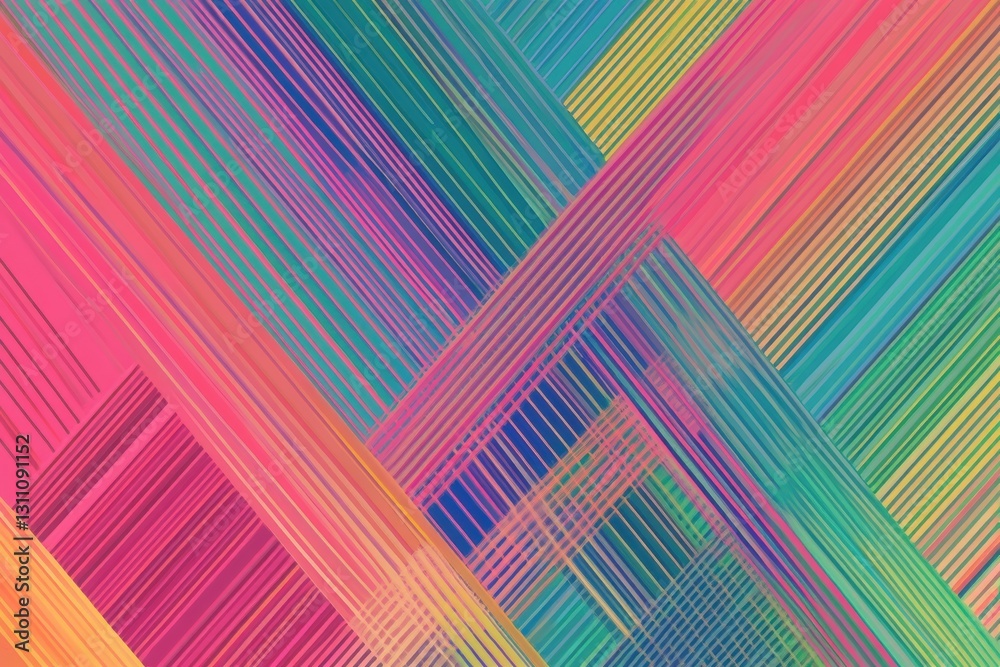 Poster abstract rainbow weave: a vibrant and mesmerizing abstract design featuring a complex weave of color