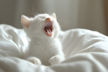 Happy Persian cat playing energetically, showcasing fluffy fur and joy.