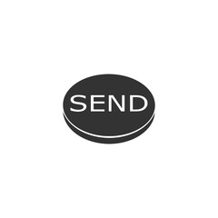 Send round button icon isolated on white background