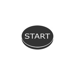 Start round button icon isolated on white background