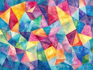 Fototapeta premium Abstract Kaleidoscope of Color: An eye-catching abstract image featuring an intricate array of colorful geometric shapes, a visual symphony of vibrant hues.