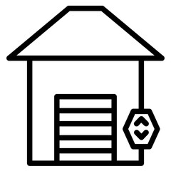 Garage Control Door Line Icon