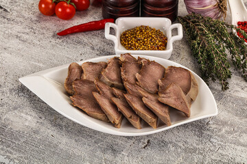 Sliced boiled pork tongue snack