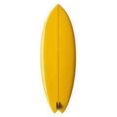 yellow Surfboard isolated on transparent background Generative Ai.