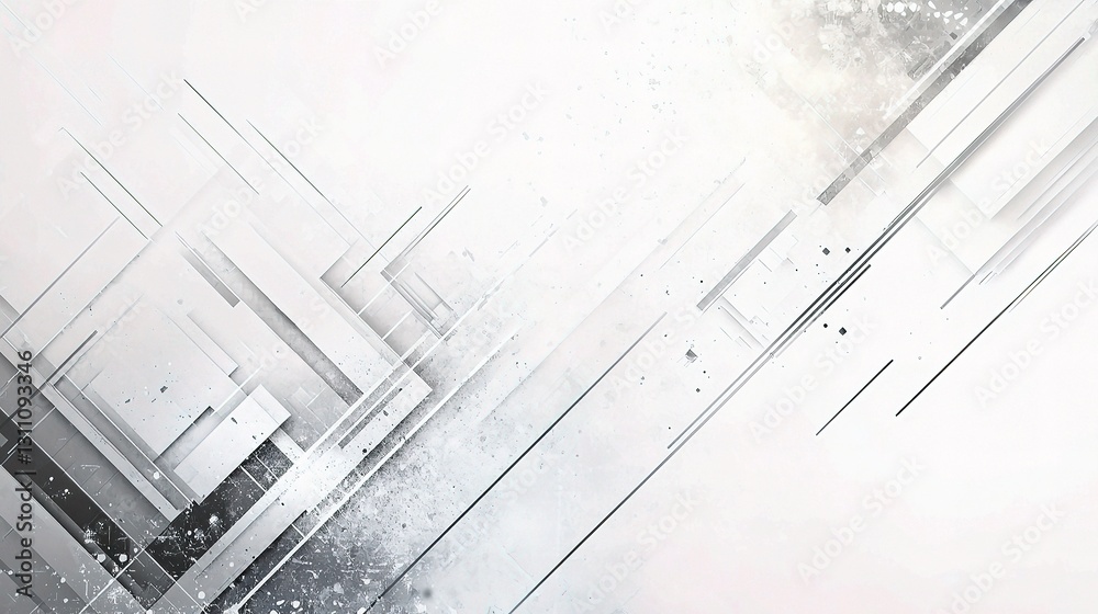 Poster abstract white and gray background with lines and texture elements
