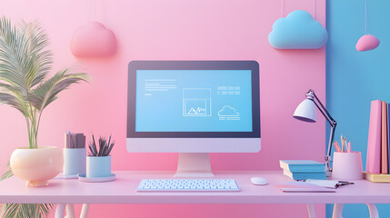 Creating a digital workspace home office photo stock contemporary design aesthetic cloud connectivity
