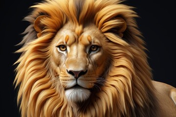 Fototapeta premium there is a lion with a very long mane and a big face