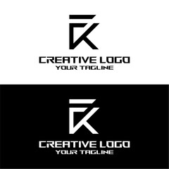 creative letter logo fk design vector