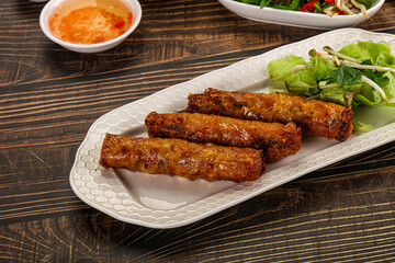 Fried Vietnamese spring roll with special sauce