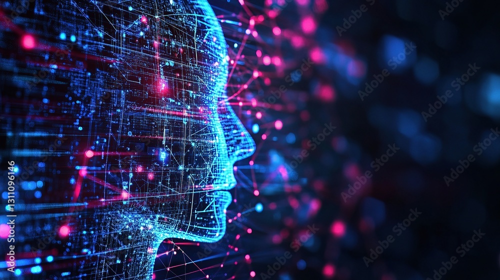 Poster conceptual representation of artificial intelligence in digital form