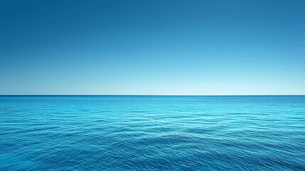 Serene Blue Ocean Peaceful Water Sky Nature Background
