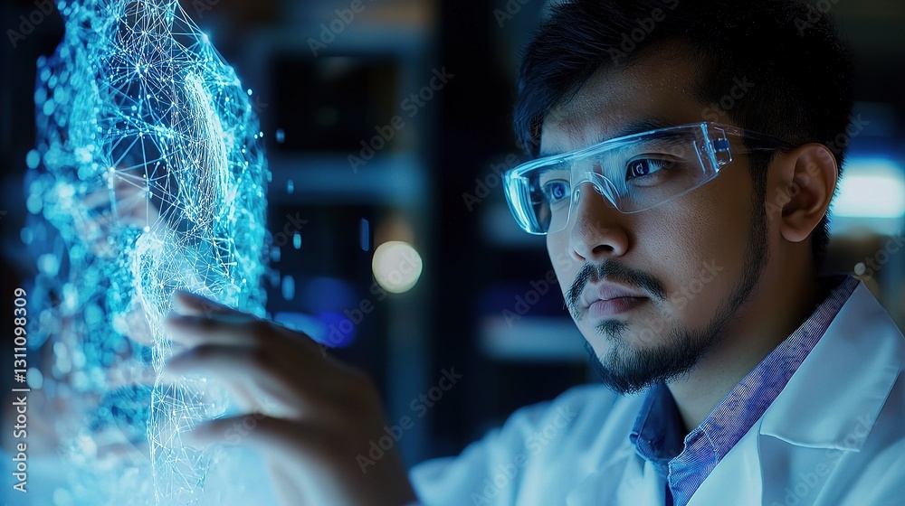 Poster ai powered brain computer interface technology concept in action