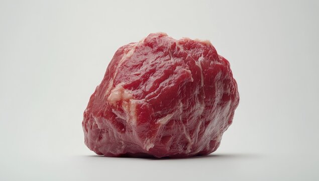 Raw Steak on White Background
