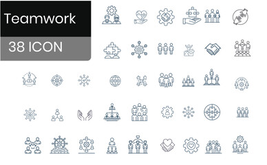 Teamwork Icon - Collaborative Work Symbol Vector Business Teamwork Symbol - EPS Vector Illustration Partnership and Cooperation Icon - Professional EPS Design