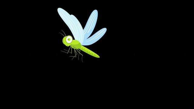A playful dragonfly animation, bringing a touch of whimsy and nature to your visuals.