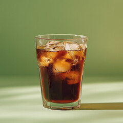 Refreshing Glass of Cold Brew Coffee Showcasing Bold Flavors and Vibrant Vibes Against Green Background