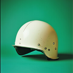 Fototapeta premium Child’s Protective Helmet Designed for Safety and Comfort, Encouraging Outdoor Play Against Fresh Green Background