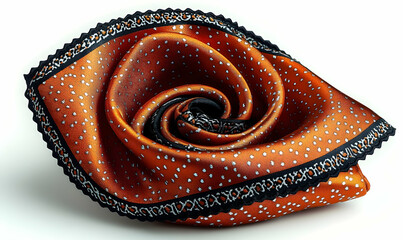 Ornate Pocket Square, Folded Design, White Background