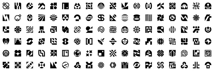 Abstract logos collection. Geometrical abstract logos. Icon design	