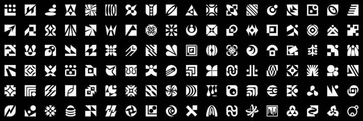 Abstract logos collection. Geometrical abstract logos. Icon design	