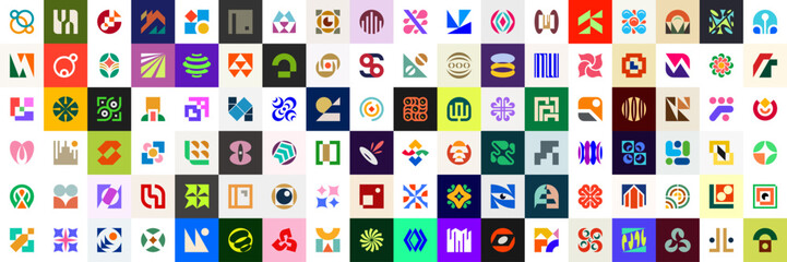 Abstract logos collection. Geometrical abstract logos. Icon design	