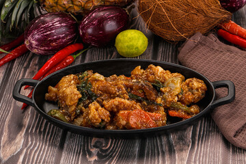 Prawn with vegetables and oyster sauce