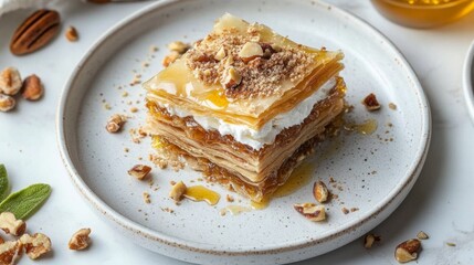 piece of cake on white plate