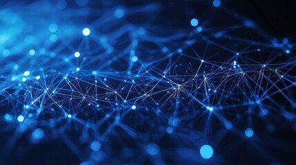 Obraz premium Abstract Blue Background with Interconnected Lines and Shapes