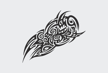 Obraz premium Vector tribal tattoo. Silhouette illustration. Isolated abstract element