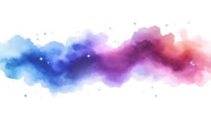 Abstract watercolor landscape of soft blues and pinks, blending into a misty, dreamlike mountain range. Perfect for backgrounds, artistic designs, or creative projects conveying tranquility and beauty