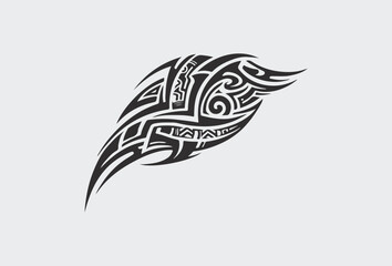 Vector tribal tattoo. Silhouette illustration. Isolated abstract element