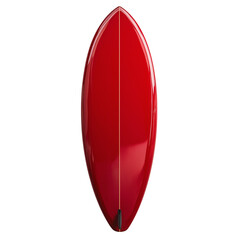 Red Surfboard isolated on transparent background Generative Ai.