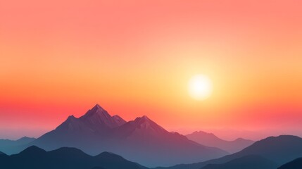 Fototapeta premium Mountain Sunset Vista
