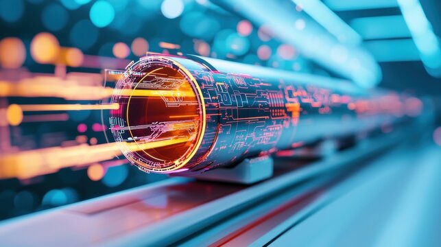 A close up of a computer screen displaying intricate schematics and designs related to hyperloop technology.