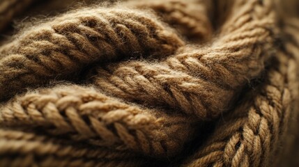 Warm and textured brown wool fibers intricately woven together showcasing craftsmanship and natural beauty