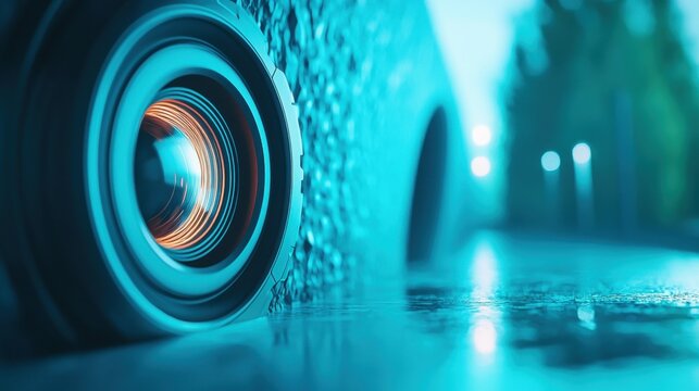 A close up of the magnetic levitation system on a hyperloop capsule as it glides effortlessly through a tunnel.